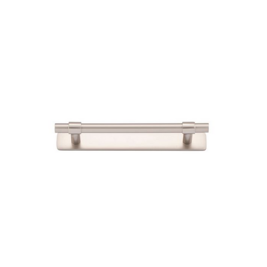 Helsinki Cabinet Pull with Backplate Satin Nickel CTC 128mm