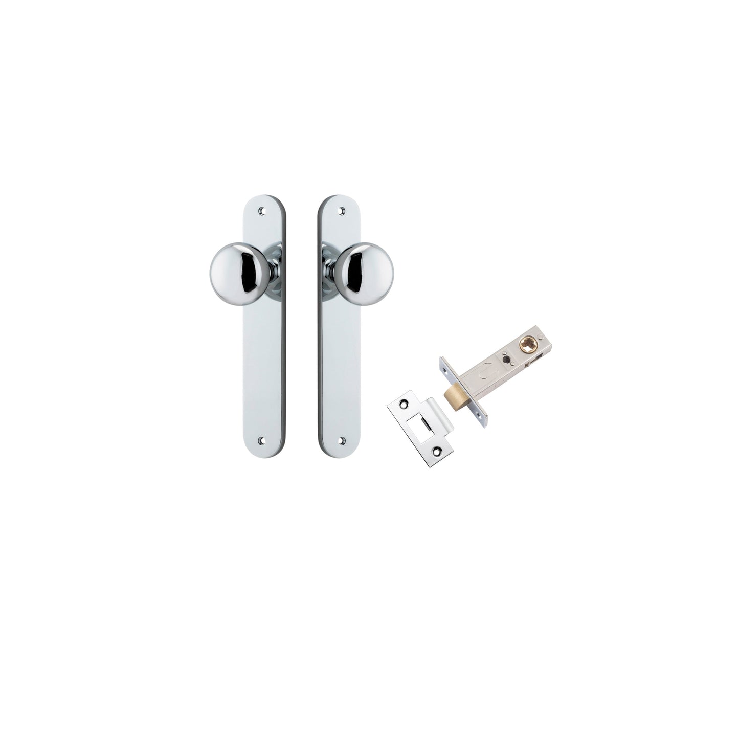 Cambridge Knob Oval Polished Chrome Passage Kit