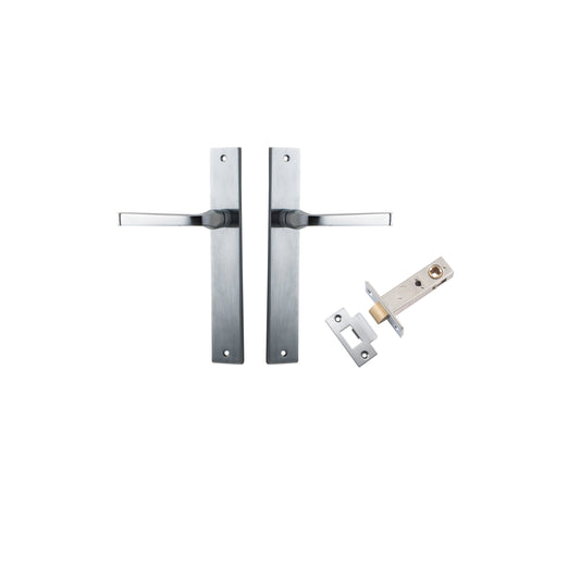 Annecy Lever Rectangular Brushed Chrome Passage Kit