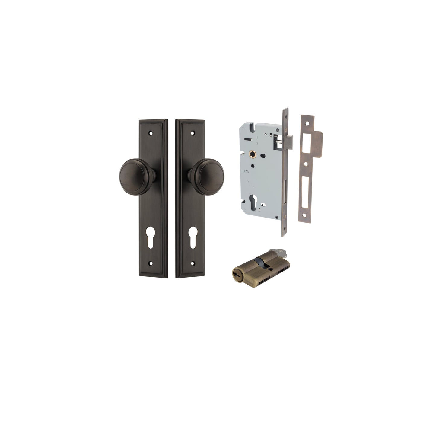 Paddington Knob Stepped Signature Brass Entrance Kit - Key/Key