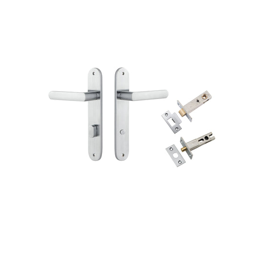 Osaka Lever Oval Brushed Chrome Privacy Kit