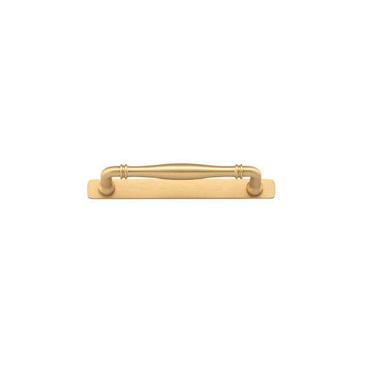 Sarlat Cabinet Pull with Backplate Brushed Brass CTC 160mm