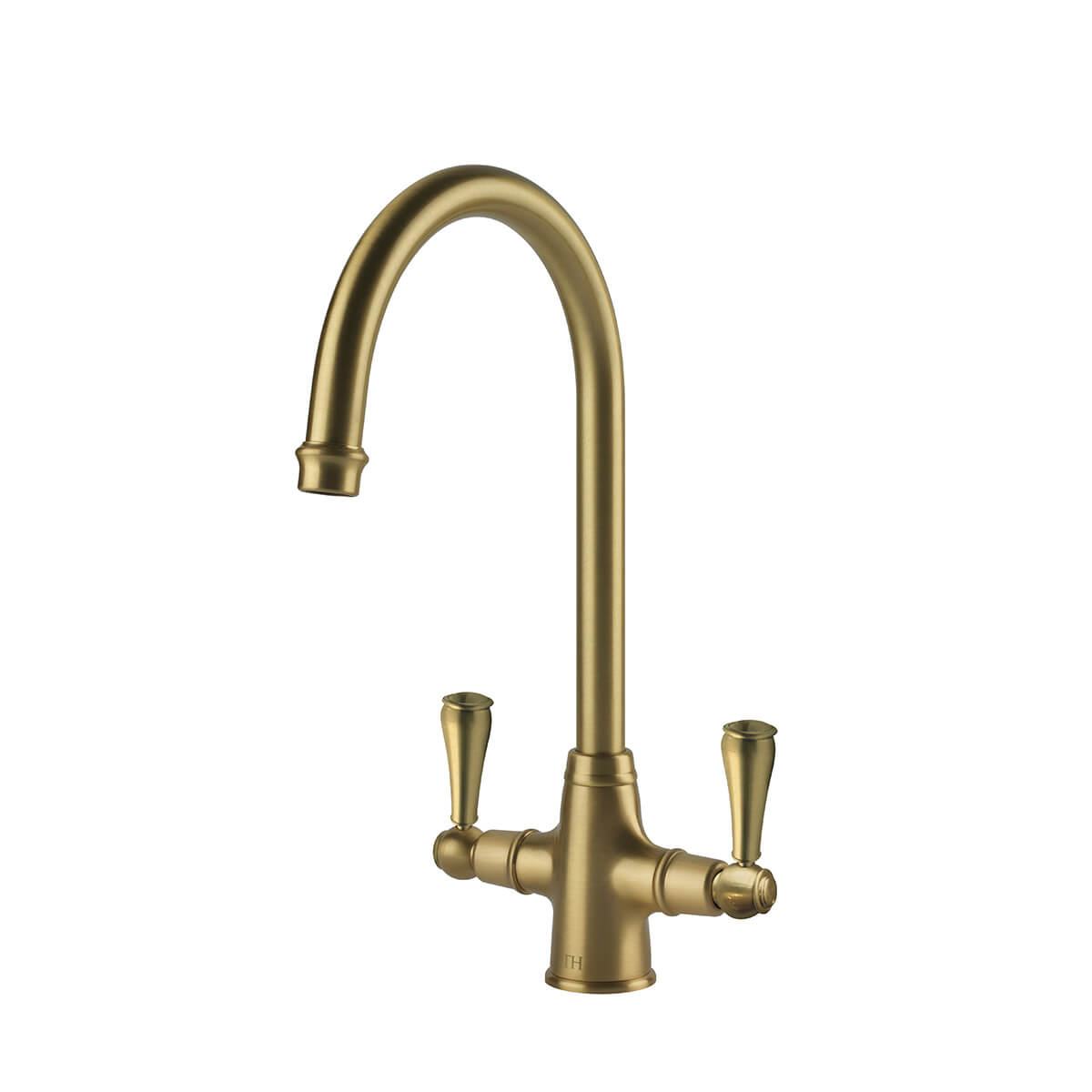 Ludlow Double Sink Mixer Brushed Brass
