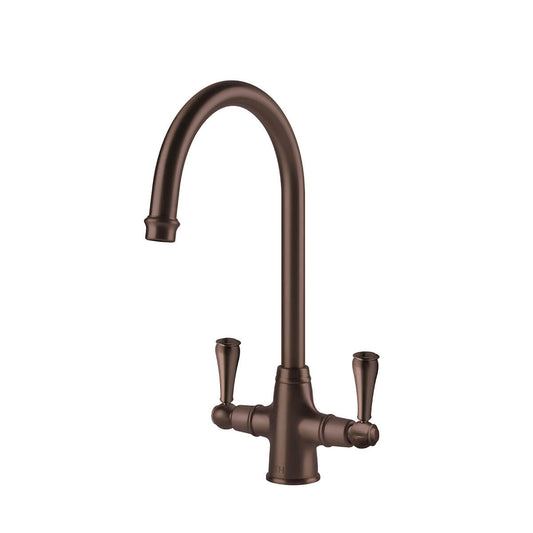 Ludlow Double Sink Mixer English Bronze
