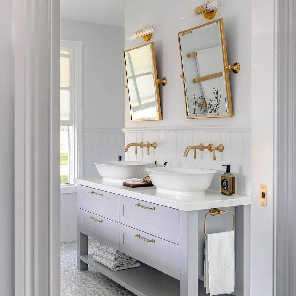 Mayer Pivot Rectangular Mirror Brushed Brass