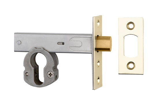 Euro Mortice Deadbolt Polished Brass 70mm