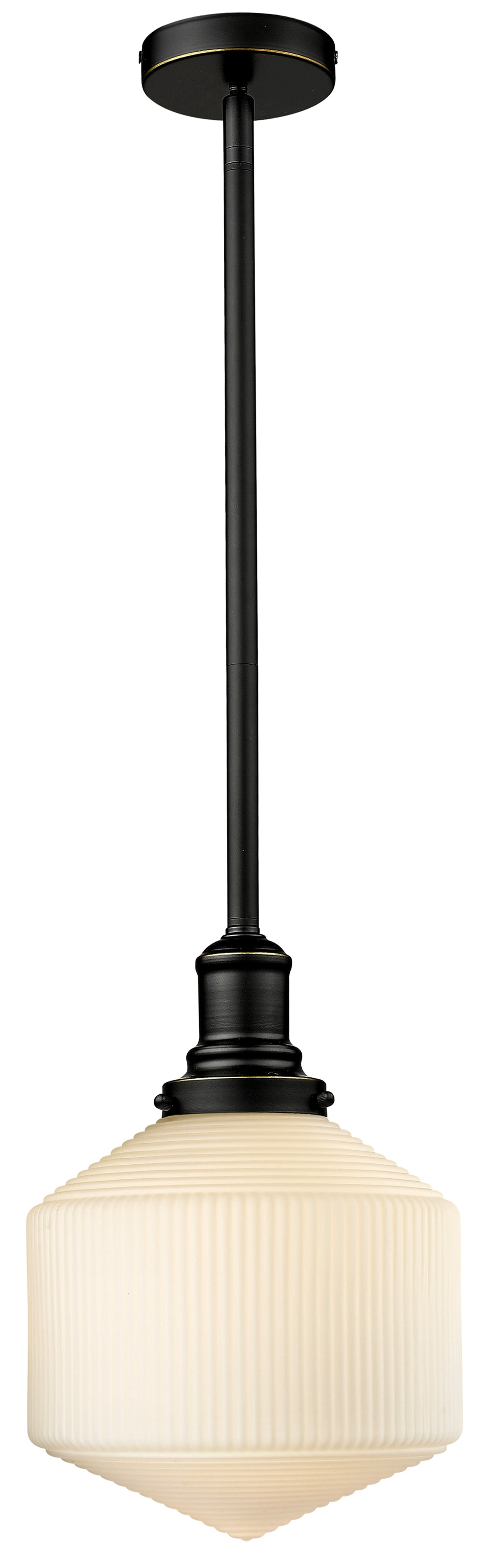 Jefferson Small 1 Light Pendant Opal Bronze