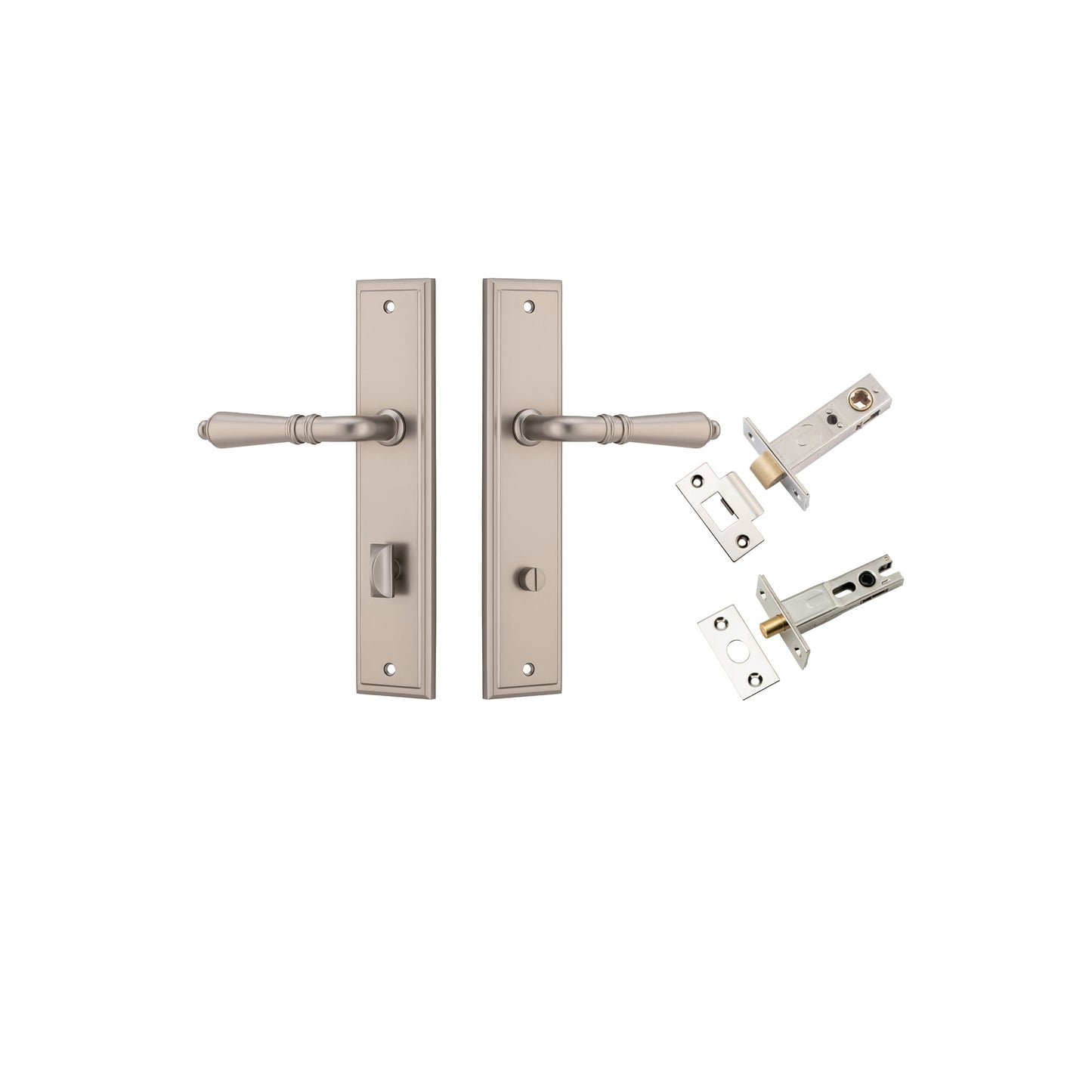 Sarlat Lever Stepped Satin Nickel Privacy Kit