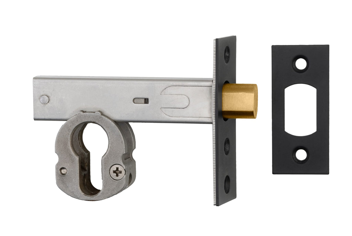 Euro Mortice Deadbolt Matt Black 70mm