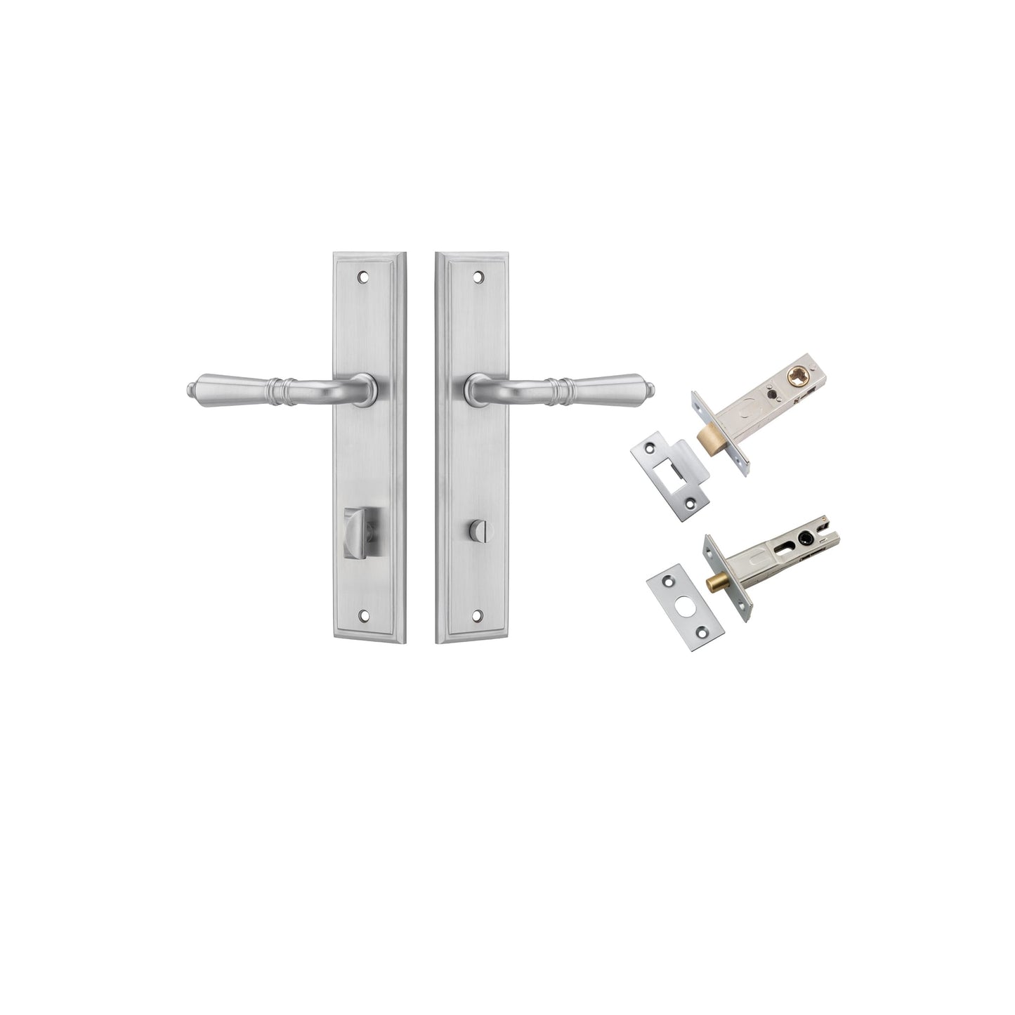Sarlat Lever Stepped Brushed Chrome Privacy Kit