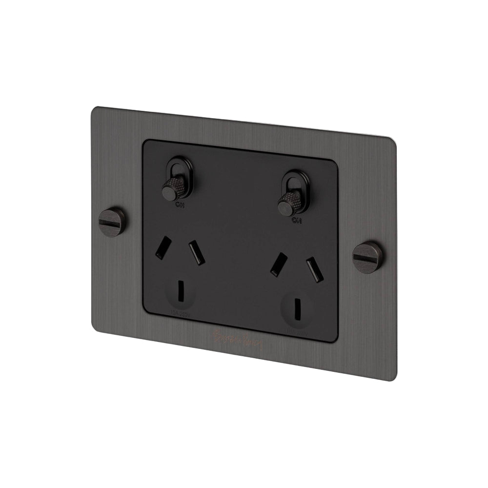 2G GPO Socket / Without Logo / Cross / Smoked Bronze